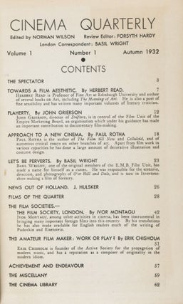 Item #38355 Cinema Quarterly: Vol. I (Nos. 1, 2, 3 & 4) & Vol. II (Nos. 1, 2, 3, & 4), 2. Vols....