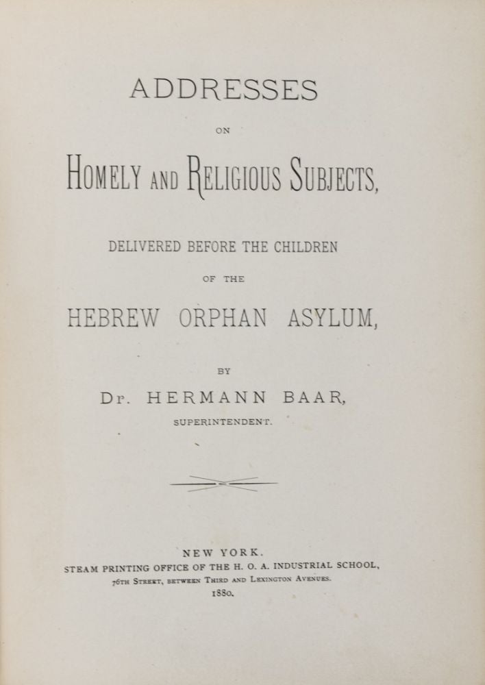 Item #38616 Addresses on Homely and Religious Subjects. 2-vol. set (Complete). Dr. Hermann Baar.