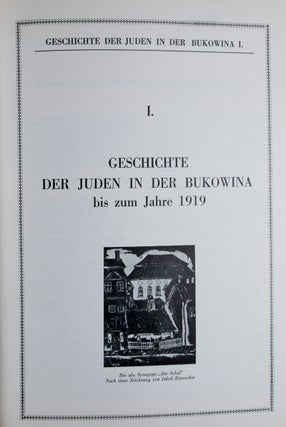 Item #38939 Geschichte der Juden in der Bukowina. 2 Vols. Gold. Hugo