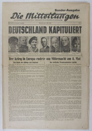 Item #39196 "Die Mitteilungen" alliiertes Nachrichtenblatt für die deutsche Zivilbevölkerung,...