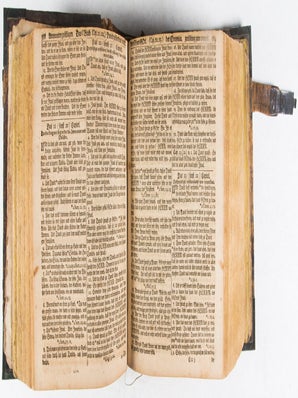 Biblia, Das ist: Die Heilige Schrift Altes und Neues Testaments, Nach der Deutschen Uebersetzung D. Martin Luthers, mit jedes Capitels kurtzen Summarien, auch beygefügten vielen und richtigen Parallelen; Nebst einem Anhang des dritten und vierten Buchs Esra und des dritten Buchs der Maccabäer