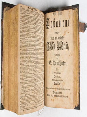 Biblia, Das ist: Die Heilige Schrift Altes und Neues Testaments, Nach der Deutschen Uebersetzung D. Martin Luthers, mit jedes Capitels kurtzen Summarien, auch beygefügten vielen und richtigen Parallelen; Nebst einem Anhang des dritten und vierten Buchs Esra und des dritten Buchs der Maccabäer