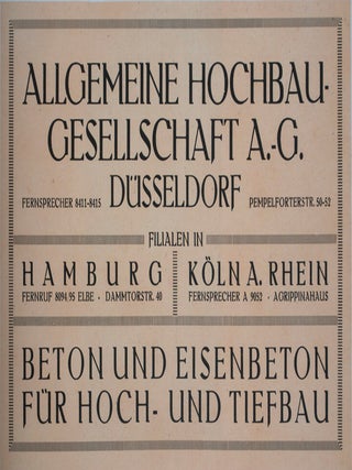 Industrie-Katalog Allgemeine Hochbau-Gesellschaft A. G. Düsseldorf