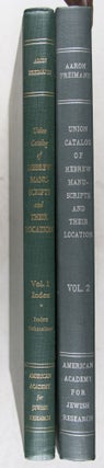 Union Catalog of Hebrew Manuscripts and Their Location. Volume One: Index. Volume Two: Union Catalog. 2-vol. set (Complete)