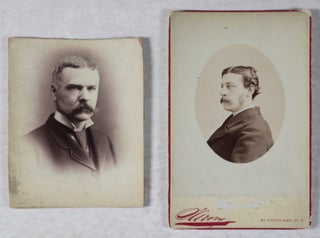 Collection of Seven Original Cabinet Portraits of Press Magnates and Journalists: James Gordon Bennett, Jr.; Horace Greeley; Col. Henry Watterson; Archibald Forbes [SIGNED]; Theodore Tilton; Edgar Wilson Nye [INSCRIBED AND SIGNED]