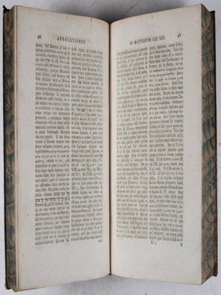 Annotationes in Novum Testamentum : Tomus I. Quatuor Evangelia et explicationem decalogi continens.; Tomi II. Pars I. Acta Apostolorum, et Paulli Epistolas ad Romanos, Corinthios, Galatas, Ephesios, Philippenses, et Colossenses complectens; Tomi II. Pars II. Epistolas Paulli ad Thessalonicenses, Timotheum, Titum, Philemonem, Hebraeos, Porro Epistolas Iacobi, Petri, Ioannis, Iudae, et Ioannis Apocalypsin complectens. 3 vols. bound in 2 (Complete)