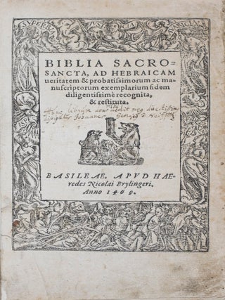 Item #40024 Biblia sacrosancta : ad Hebraicam veritatem & probatissimorum ac manuscriptorum...