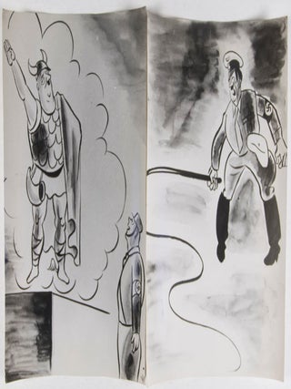 Collection of 11 original photographs of Anti-Hitler Caricatures by Victor Weisz (Vicky)