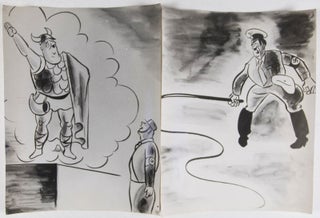 Collection of 11 original photographs of Anti-Hitler Caricatures by Victor Weisz (Vicky)
