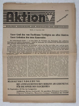 Item #40805 Aktion VVN: Berliner Vereinigung der Verfolgten des Naziregimes. Sonderausgabe. n/a