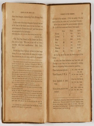Explication of an Engraving Called the Origin of the Rites and Worship of the Hebrews; Together with Remarks on Creation, and A Brief Account of Some Observances and their Symbolical Signification
