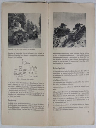 Das deutsche Heer: Farbtafel der Dienstgrade, Abzeichen und Waffenfarben. Ausführliche Beschreibung mit Abbildungen und Skizzen über Aufbau, Gliederung aller Waffengattungen des Heeres (with 2 large folding plates).