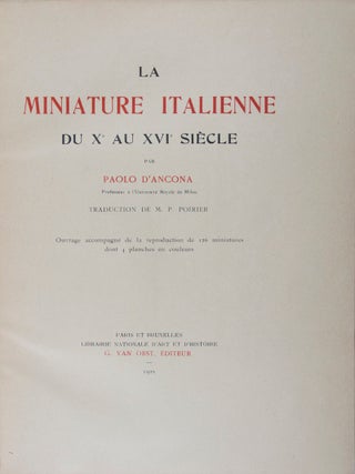 La Miniature Italienne du Xe au XVIe Siècle