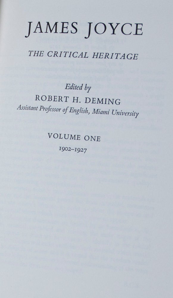 Item #41276 The Critical Heritage. 2 Vols. James Joyce, Robert H. Deming, ed.