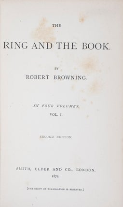 Item #41326 The Ring and the Book (complete in 4 vols.). Robert Browning