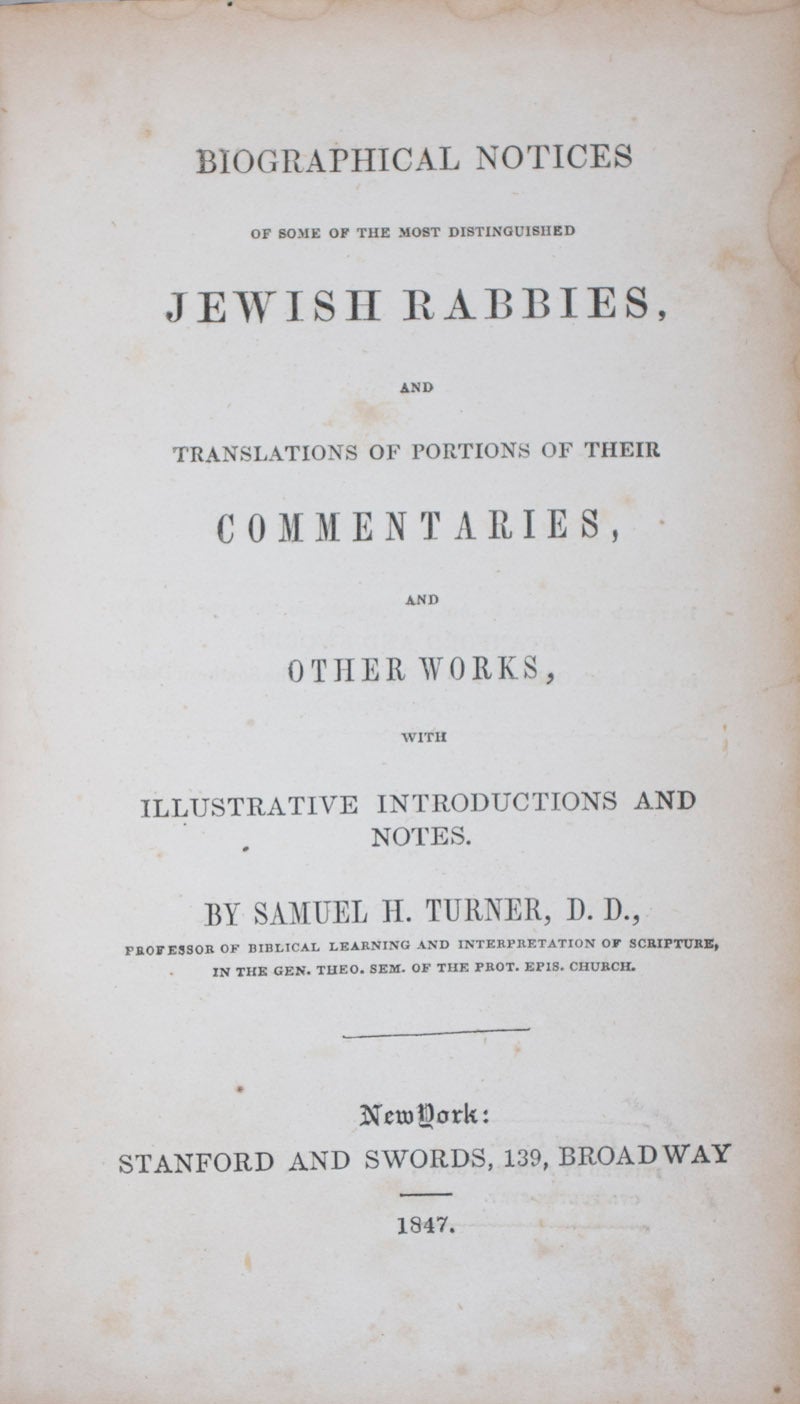 Jewish Spanish Rabbies Biographical Notices of Some of the Most Distinguished Jewish Rabbies ...