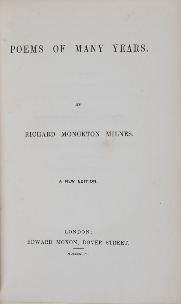 Item #41427 Poems of Many Years. Richard Monckton Milnes.