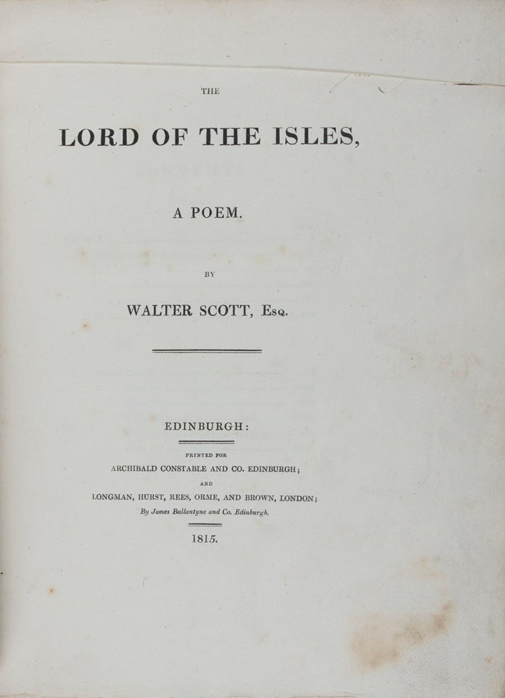 Item #41484 The Lord of the Isles, A Poem. Walter Scott.