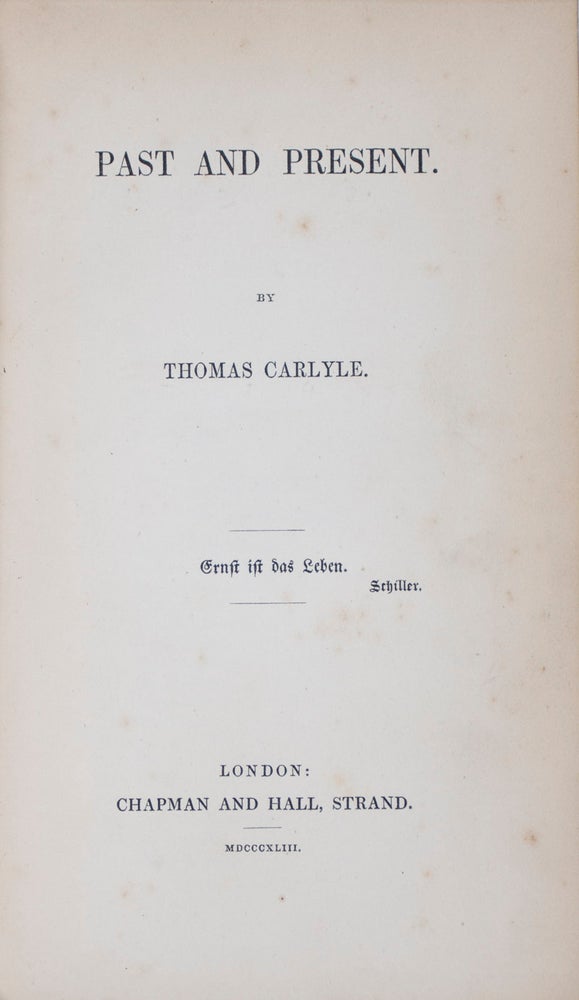 Item #41504 Past and Present. Thomas Carlyle.