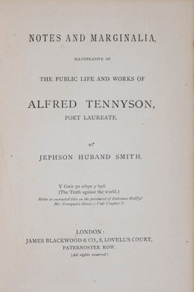 Item #41579 Notes and Marginalia Illustrative of the Public Life and Works of Alfred Tennyson,...