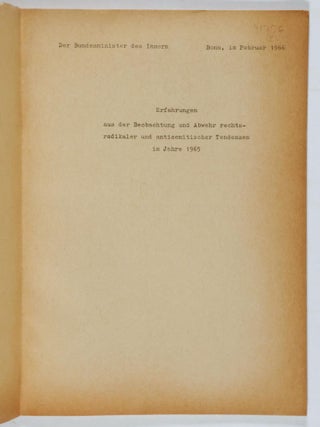 Rechtsradikale Bestrebungen im Jahre 1965 (Right-Wing Extremist Efforts in the Year 1965)