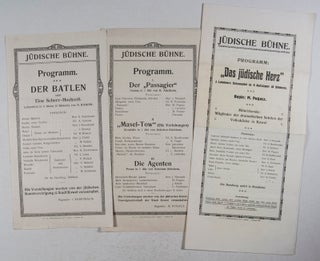 Item #41764 Two Programs of the Jewish Stage (Jüdische Bühne): Der Passagier & Das jüdische...