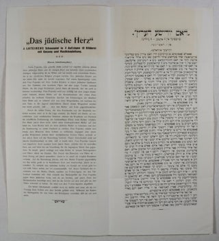 Two Programs of the Jewish Stage (Jüdische Bühne): Der Passagier & Das jüdische Herz
