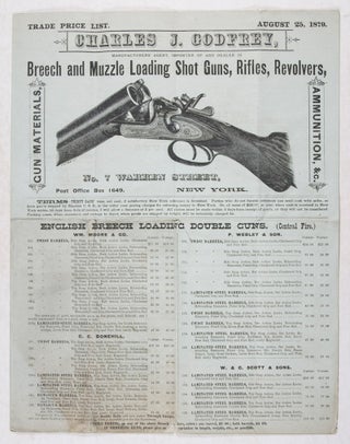 Item #41800 Trade Price List. August 25, 1879. Charles J. Godfrey, Manufacturers' Agent, Importer...