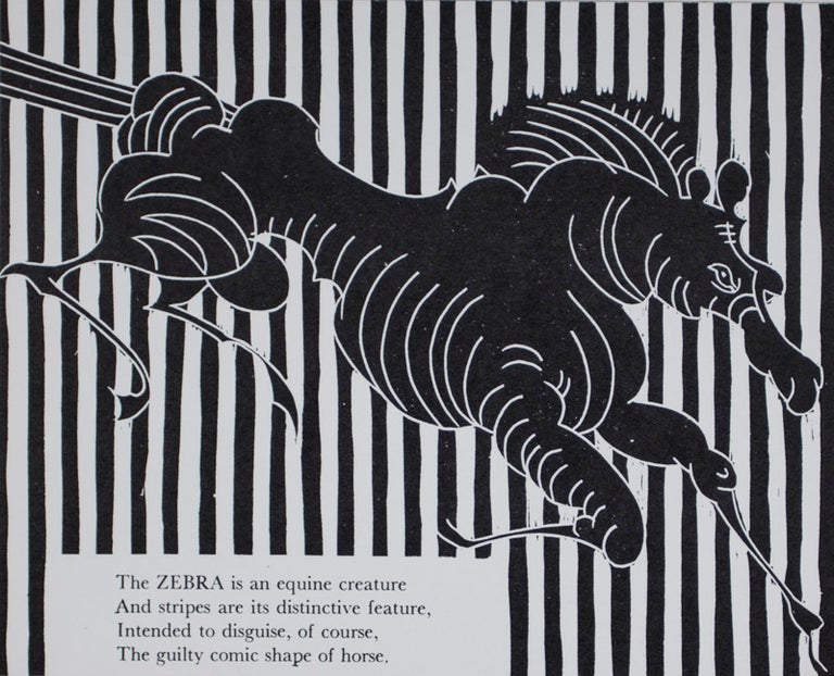 Item #41825 A Bestiary: Twenty-six Linocuts [SIGNED]. John Fuller, Brigitte Hanf, poems, prints.