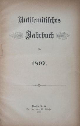 Item #41864 Antisemitisches Jahrbuch für 1897. n/a