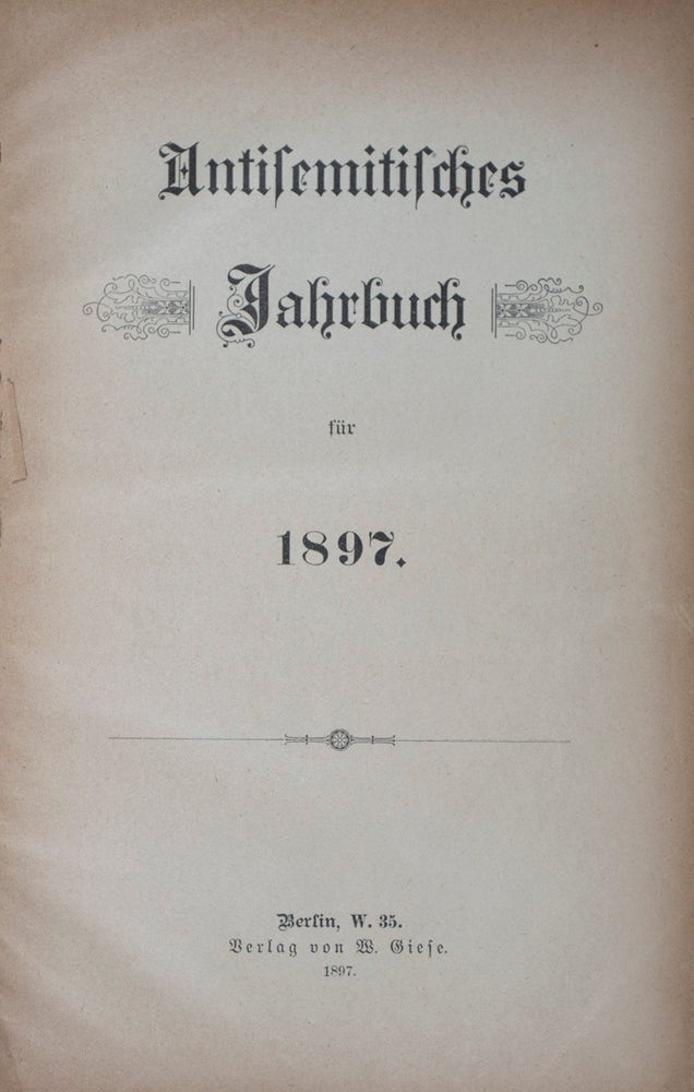 Item #41864 Antisemitisches Jahrbuch für 1897. n/a.