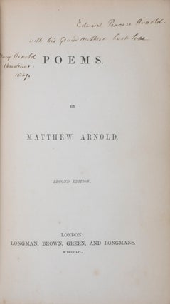 Item #42368 Poems [INSCRIBED]. Matthew Arnold