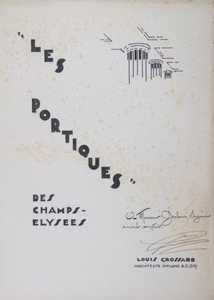 "Les Portiques" des Champs-Élysées [INSCRIBED AND SIGNED BY THE ARCHITECT]