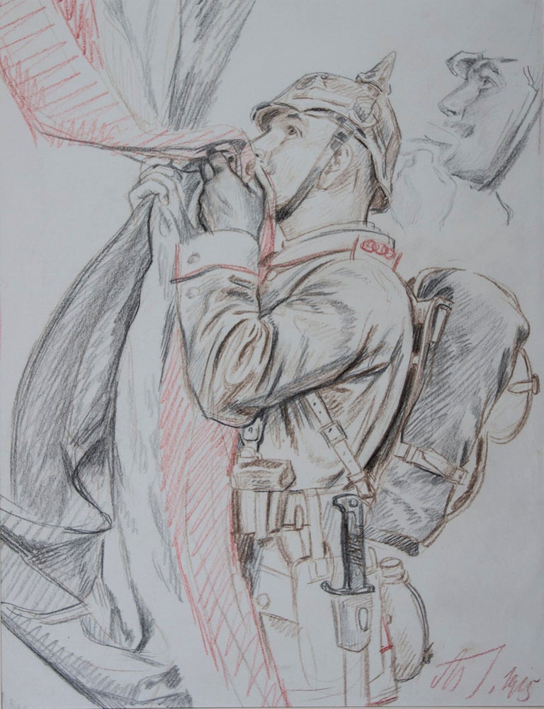 Item #42446 Max Seliger, Maler und Zeichner: 1) Soldatenstudien, meist 1915/16; 2) Kriegspostkarten und Kriegsmarken 1915/16. Entw&uuml;rfe und Drucke [TWO PORTFOLIOS OF ORIGINAL WWI DRAWINGS FROM THE ARTIST'S PERSONAL LIBRARY]. Max Seliger.