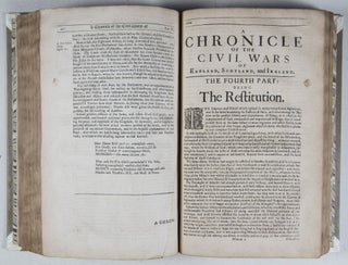 A Chronicle of the Late Intestine War in the Three Kingdoms of England, Scotland and Ireland: With the Intervening Affairs of Treaties, and Other Occurrences Relating Thereunto. As Also the Several Usurpations, Forreign Wars, Differences and Interests Depending Upon It, to the Happy Restitution of Our Sacred Soveraign K. Charles II. In Four Parts, Viz. The Commons War, Democracie, Protectorate, Restitution. The Second Edition. To which is added A Continuation to this present year 1675. Being a brief Account of the most Memorable Transactions In England, Scotland and Ireland, and Forreign Parts