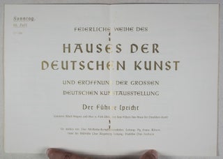 Tag der Deutschen Kunst 1937 16. bis 18. Juli zu München