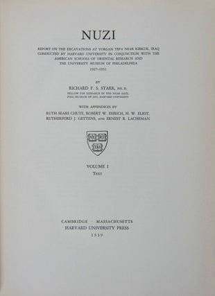 Nuzi: Report on the Excavations at Yorgan Tepa near Kirkuk, Iraq, Conducted by Harvard University in Conjunction with the American Schools of Oriental Research and the University Museum of Philadelphia, 1927-1931. Vol. 1: Text, Vol. 2: Plates and Plans. 2-vol. set (Complete)