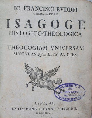 Item #43117 Isagoge historico-theologica ad theologiam universam singulasque eius partes. 2-vols...