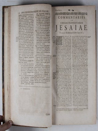 Commentarius In Librum Prophetiarum Jesaiae, Quo Sensus orationis Ejus sedulo investigatur ; in veras Visorum interpretandorum Hypotheses inquiritur, & ex iisdem facta Interpretatio antiquae Historiae Monumentis confirmatur atque illustratur : Cum Prolegomenis. Pars Prior. Inserti sunt Operi Notitiae Gentium Exterarum, Babyloniorum, Philistaeorum, Moabitarum, Syrorum Damascenorum, Aegyptiorum, Arabum Cuschaeorum, et Tyriorum; Pars Posterior. Accedit huic Tomo, praeter Tabulam Topographicam antiquae Moabitidis, ad Prophetiam de hac Gente Capp. XV. XVI. comprehensam, rectius intelligendam, concinnatam, INDEX locuples & accuratus, tum Locorum Scripturae Sacrae Vocumque & Phrasium, Hebraearum ac Graecarum, quae per occasionem in Commentario exponuntur, aut luce aliqua perfunduntur: tum Rerum praecipuarum, hac parte contentarum. Ut nunc suo quisque tomus indice, prior etiam tabula instructus compareat. 2-vol. set (Complete)