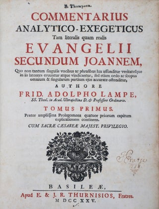 Item #43174 Commentarius analytico-exegeticus Tam literalis quam realis Evangelii Secundum...
