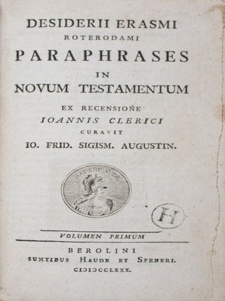 Item #43177 Paraphrases in Novum Testamentum. 3-vol. set (Complete). Desiderii Erasmi Roterodam,...