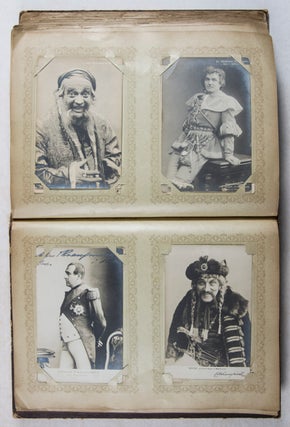 Photographic Postcard Album of silent movie era stars [WITH SOME POSTCARDS SIGNED AND AUTOGRAPHED]
