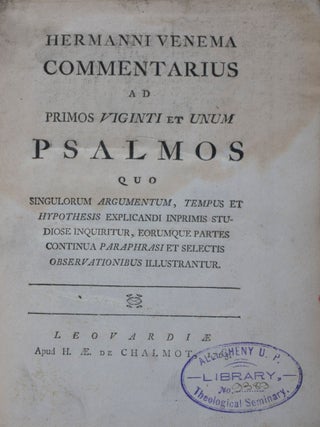 Item #43195 Commentarius ad Psalmos quo singulorum argumentum, tempus et hypothesis explicandi...