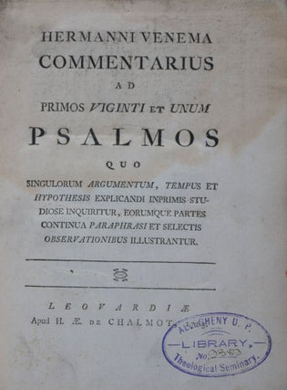 Item #43195 Commentarius ad Psalmos quo singulorum argumentum, tempus et hypothesis explicandi...