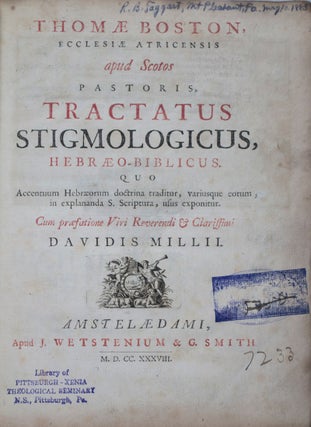 Item #43231 Tractatus stigmologicus, hebræo-biblicus: quo Accentuum Hebræorum doctrina...