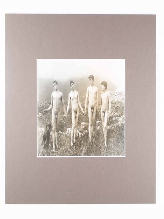 Collection of 68 photographs by the Prussian photographer Baron Wilhelm von Gloeden; (1856-1931) Italian boys of Taormina, Sicily with classical accoutrements in outdoor settings.