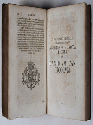Uberiorum Adnotationum Philologico-Exegeticarum in Hagiographos : Volumen Primum, Adnotationes in Psalmos, et Christiani Ben. Michaelis.., in Proverbia Salom. ... ; Volumen Secundum, Adnotationes in Librum Iobi, et in V. Megilloth, hoc est in Canticum Canticorum, ... ; Volumen Tertium, Adnotationes in Vaticinium Danielis, et in libros Esrae, Nehemiae et Chronicorum ... 3-vol. set (Complete)