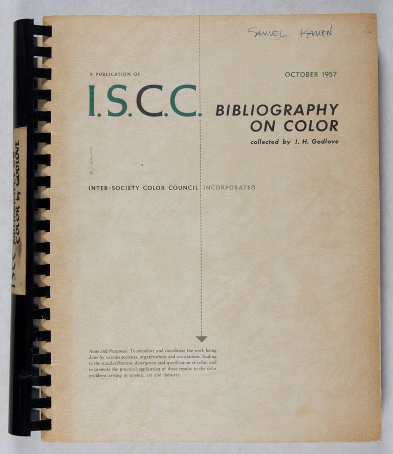 Item #43476 Bibliography on Color from the Inter-Society Color Council News Letter, 1936–1954. I. H. Godlove, Margaret N. Godlove, Deane B. Judd.