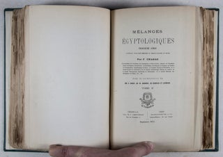 Mélanges Égyptologiques, Troisième série. 2 vols bound in one (Complete)