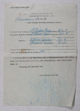 Item #43774 Hungarian Holocaust: Documents of a Swedish Safe House in the International Ghetto of...
